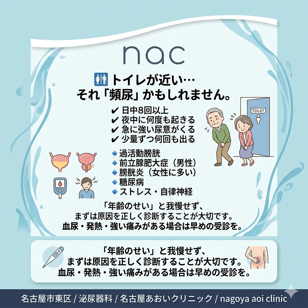 頻尿の原因と治療について　名古屋市東区・泌尿器科 名古屋あおいクリニック