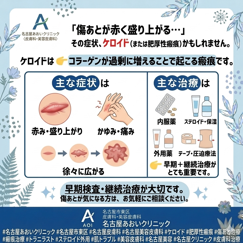 ケロイド治療（内服・塗り薬）について　名古屋あおいクリニック