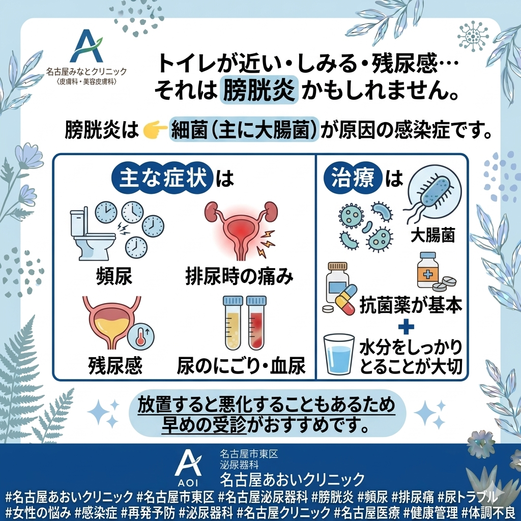 膀胱炎の原因と治療について　名古屋あおいクリニック