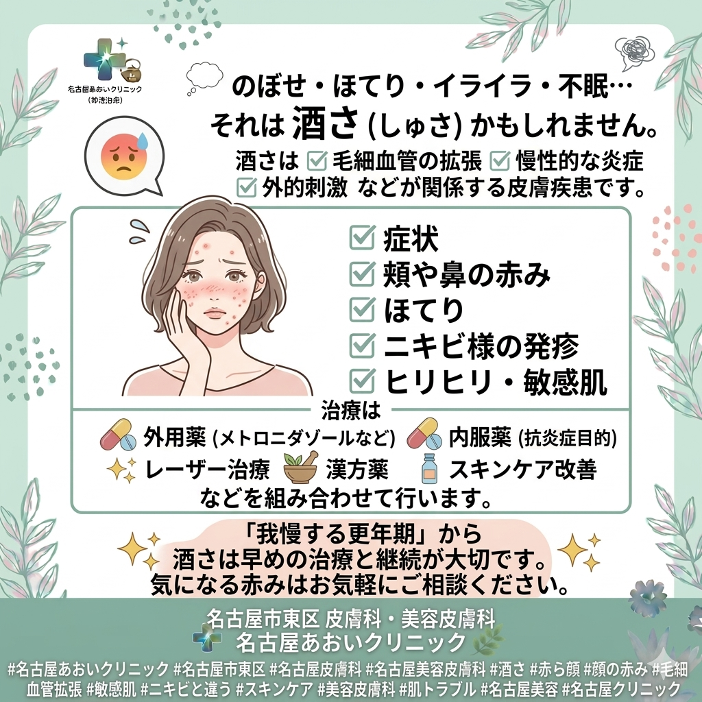酒さ（しゅさ）の原因と治療について　名古屋あおいクリニック