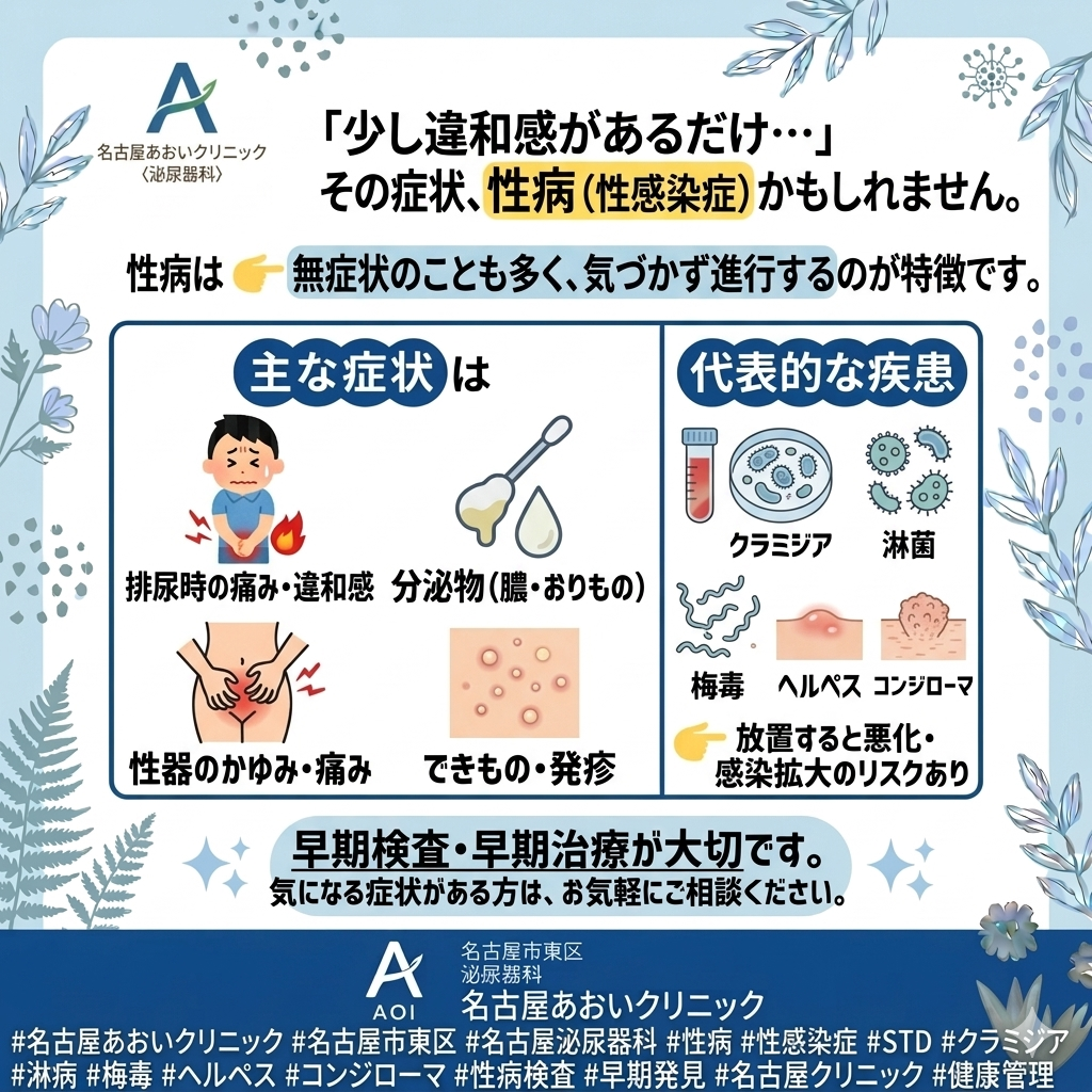 性病（性感染症）の種類と症状について　名古屋あおいクリニック