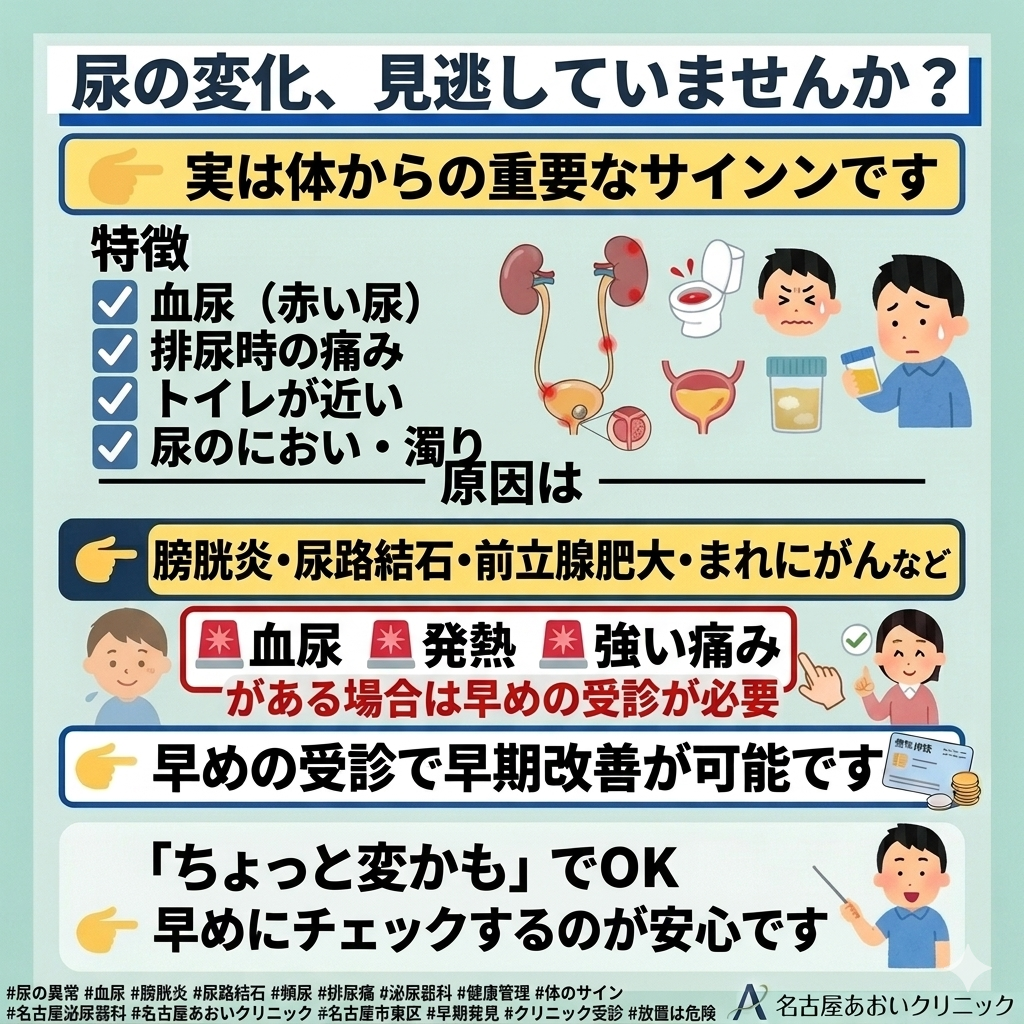 尿の異常があるときに考えられる病気　名古屋市東区・泌尿器科｜名古屋あおいクリニック