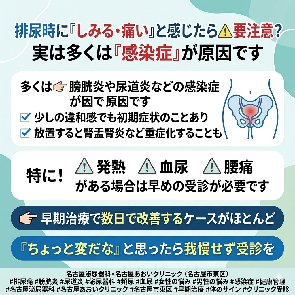排尿痛があるとき、早く受診した方がいい？　名古屋市東区・泌尿器科｜名古屋あおいクリニック