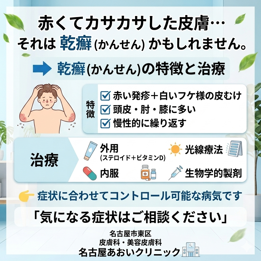 尋常性乾癬の診断と治療について　名古屋あおいクリニック