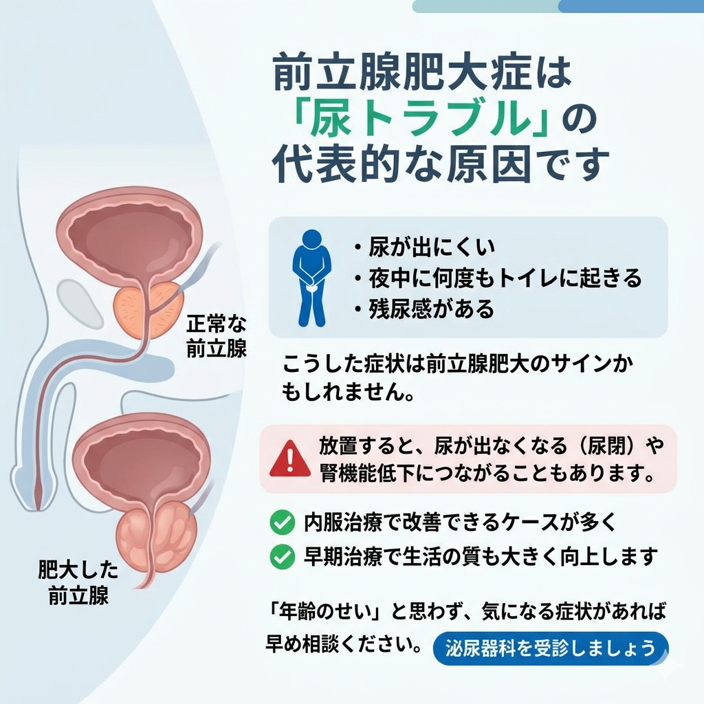 前立腺肥大（良性前立腺肥大症：BPH）の診断と治療　名古屋市東区・泌尿器科｜名古屋あおいクリニック