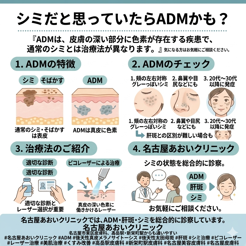 ADM（後天性真皮メラノサイトーシス、後天性太田母斑）とは？　名古屋市東区の皮膚科 名古屋あおいクリニック