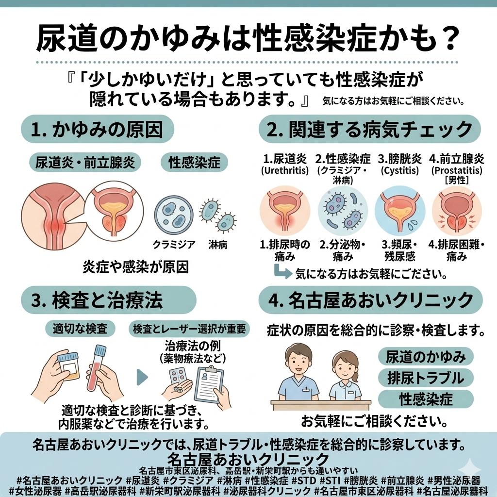 尿道のかゆみとは？原因と治療について　名古屋市東区の泌尿器科 名古屋あおいクリニック　