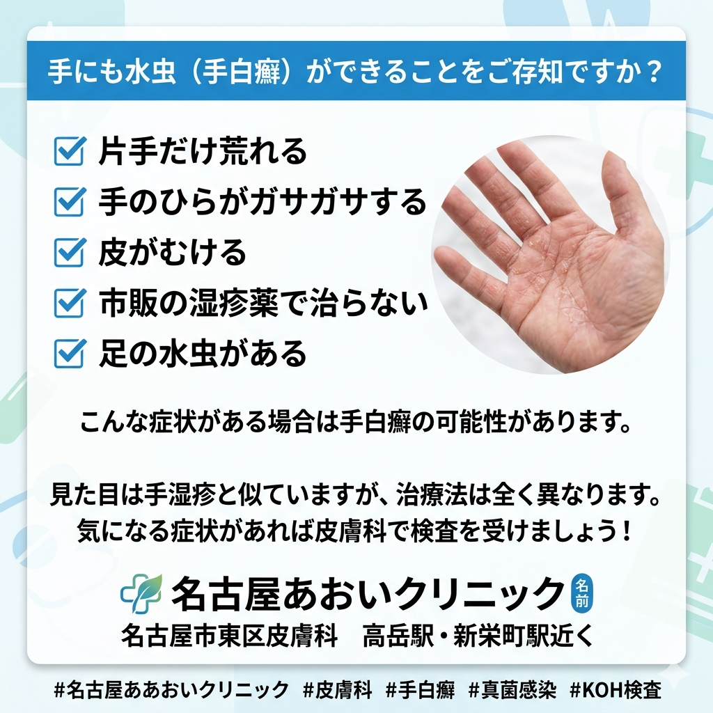 手にも白癬（水虫）はうつる？症状と治療について