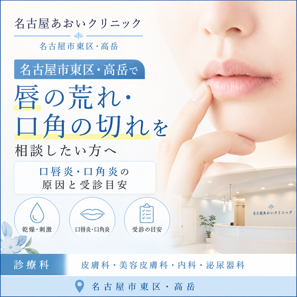 名古屋市東区・高岳で唇の荒れ・口角の切れを相談したい方へ｜口唇炎・口角炎の原因と受診目安