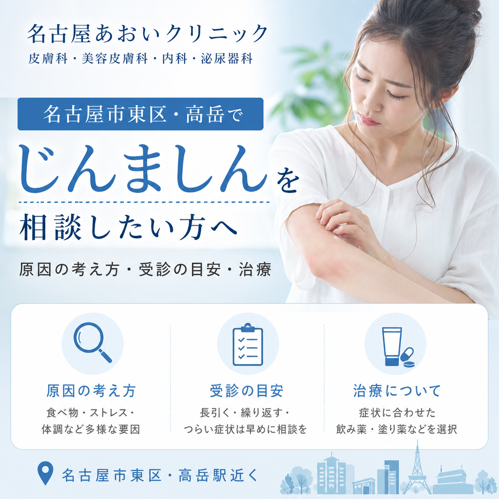 名古屋市東区・高岳でじんましんを相談したい方へ｜原因の考え方・受診の目安・治療