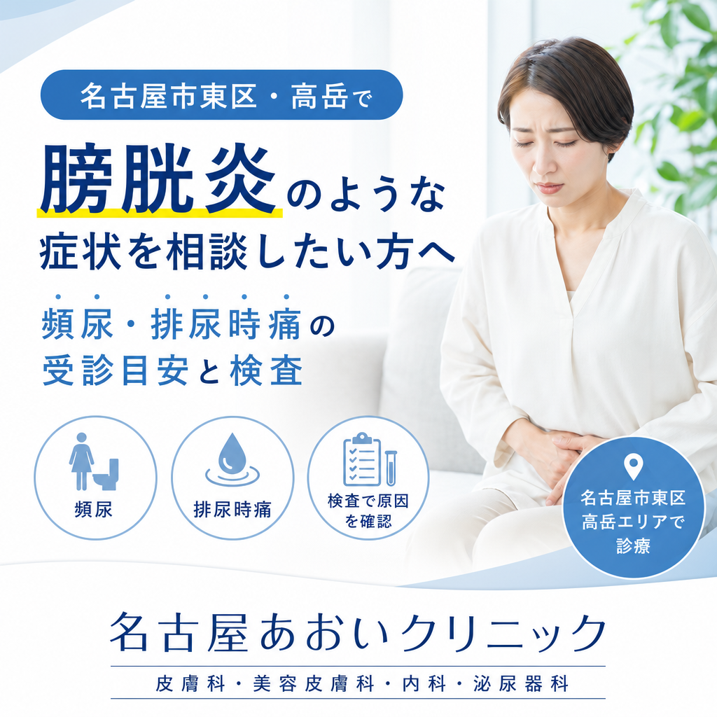 名古屋市東区・高岳で膀胱炎のような症状を相談したい方へ｜頻尿・排尿時痛の受診目安と検査